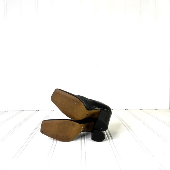 L’INTERVALLE BLACK PUMPS BLACK HEEL SQUARE TOE HEEL PATENT LEATHER BLOCK HEELS 9 - Picture 12 of 17